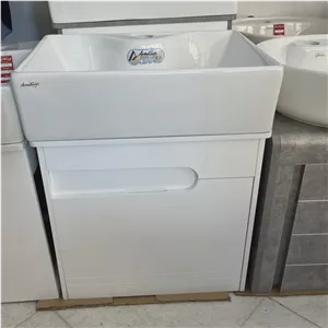 روشویی کابینتی pvc سفید سایز 51 در 37 با سنگ آرمیتاژ (پس کرایه)