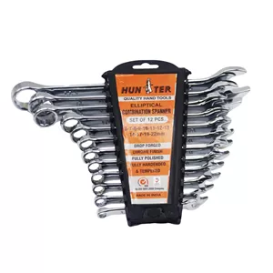 آچار یکسر تخت و یکسر رینگی هانتر مدل YP-PELEKANI-622MM مجموعه 12 عددی