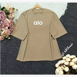 تیشرت لانگ نخ پنبه درجه یک چاپ برجسته مدل alo