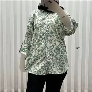 شومیز زنانه مدل بوگاتی دکمهدار فری سایز مناسب تا سایز 50