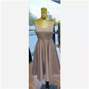 پیراهن ساتن آمریکایی جیب دار جواهردوزی شده مدل درسا رنگ سبز صورتی آبی