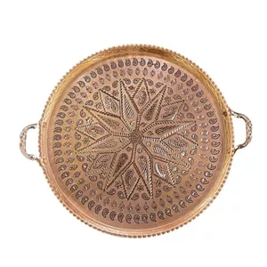 سینی مسی مدل زنجان الماس تراشی کد9