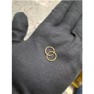 گوشواره طلا 18 عیار حلقه بچه گانه دو