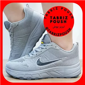 کفش پیاده روی طبی لژ دار زنانه و پسرانه نایک زیره تزریق طوسی سهند سایز 36 37 38