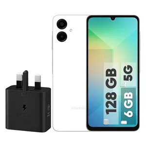 گوشی موبایل سامسونگ مدل Galaxy A06 5G دو سیم کارت 128 گیگابایت و رم 6 گیگابایت به همراه شارژر 25 وات سامسونگ