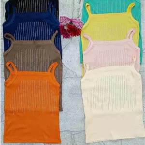 تاپ زنانه کبریتی نگین دار