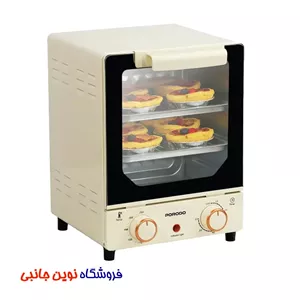 مینی فر گریل پز سرخ کن و تستر پرودو مدل PDMOKB15FWH ا Porodo Vertical Design Temp Glass Mini Oven Bake Grill &amp  Toast