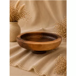 میوه خوری پایه دار بزرگ چوب گردو دست ساز 