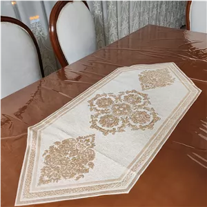 رانر تک جلو مبلی یا غذاخوری چهار نفره مخمل شاین طرح پروازرانر 