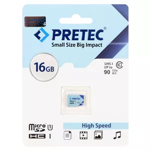 Pretec MicroSDHC U1 533X 90Mb s - 16GB - (گارانتی فراگامان)