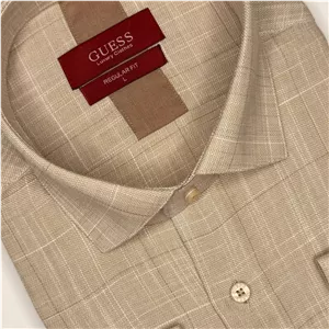 پیراهن رنگ کرم guess پارچه تایلندی کد 87