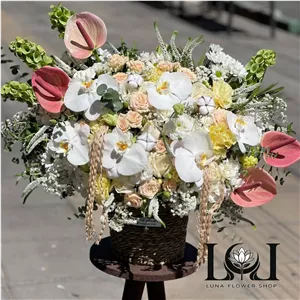 سبد گل رز و ارکیده SL503