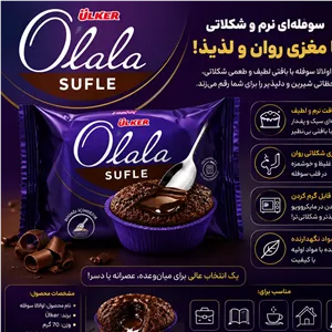 کیک سوفله شکلاتی مغزدار اولالا قاشقی