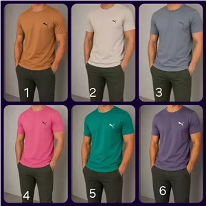 تیشرت مردانه نخی آستین کوتاه در رنگبندی متنوع سایز دو ایکس لارج و سه ایکس لارج