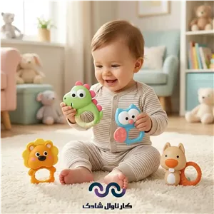 ست جغجغه و دندانی 4 تکه نوزاد مدل 668-82