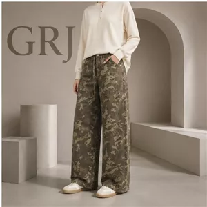 شلوار جین فول بگ چریکی سبز GRJ (ترکیه) اورجینال