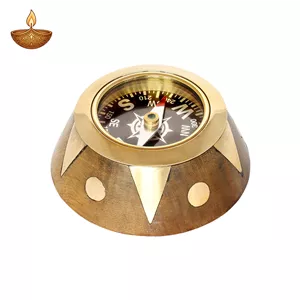قطب نمای رومیزی ترکیب برنج و چوب کد 1122