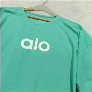 تیشرت لانگ نخ پنبه درجه یک چاپ برجسته مدل alo