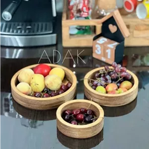 آدجابازار - کاسه 3عددی چوبی (ارسال پس کرایه)
