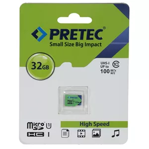 رمکارت حافظه Pretec MICROSDHC مدل 667X کلاس U1 سرعت 100MB s ظرفیت 32GB - (گارانتی فراگامان)