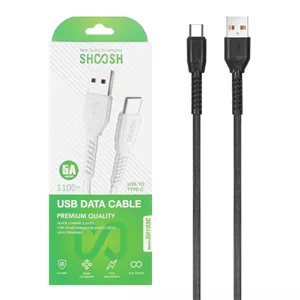 کابل شارژ 1.1 متری فست Shoosh Type-C مدل SH103C - مشکی - SMO