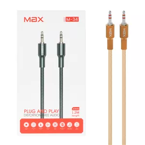 کابل 1.2 متری Max Aux مدل M-34 - طلایی - MMX