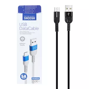 کابل شارژ 1.1 متری فست اندروید Shoosh مدل SH405A - مشکی - SMO