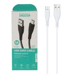 کابل شارژ 1.1 متری فست اندروید Shoosh مدل SH401A - سفید - SMO