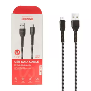 کابل شارژ 1.1 متری فست اندروید Shoosh مدل SH119A - مشکی سفید - SMO