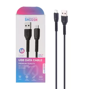 کابل شارژ 1.1 متری فست اندروید Shoosh مدل SH103A - مشکی - SMO