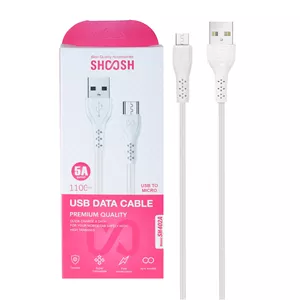 کابل شارژ 1.1 متری فست اندروید Shoosh مدل SH402A - سفید - SMO