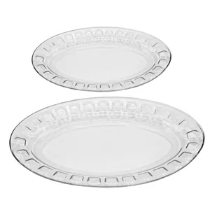 دیس شیشه و بلور اصفهان مدل گلایل کد 550.551، مجموعه 2 عددی کریستال بلور، مناسب سرو و شستشو در ماشین ظرفشویی، ابعاد دیس