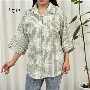 شومیزآستین پاکتی طرح نخل ترک کد29277