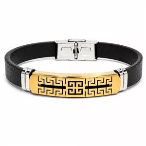 دستبند چرم مردانه مدل ورساچه طلایی کد LB-1039