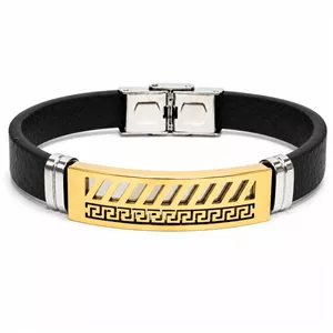 دستبند چرم مردانه مدل ورساچه طلایی کد LB-1037