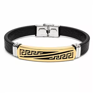 دستبند چرم مردانه مدل ورساچه طلایی کد LB-1032
