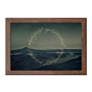 تابلو خندالو طرح ارباب حلقه ها (The Lord of the Rings) کد FH2474 فریم چوب فندقی