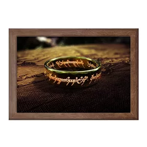 تابلو خندالو طرح ارباب حلقه ها (The Lord of the Rings) کد FH2476 فریم چوب فندقی