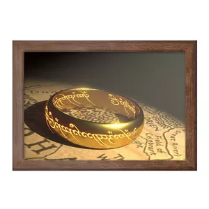 تابلو خندالو طرح ارباب حلقه ها (The Lord of the Rings) کد FH2475 فریم چوب فندقی