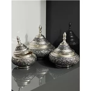 شکلات خوری سفینه سایز بزرگ قلمزنی گل و مرغ اعلا 