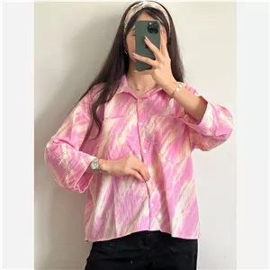 شومیز نخ کراش نگین دار جیب دار فری سایز