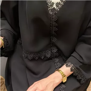 مانتو عبایی گیپور دار شیک 