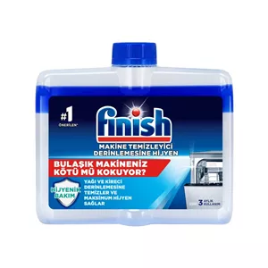 مایع جرم گیر ماشین ظرفشویی فینیش مدل Hijyenik Blue حجم 250 میلی لیتر