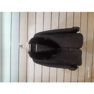 کت یونیسکس پوست بوفالو یقه پوست مینگ طبیعی برند leather SAJAD بادوام وگرمابسیار بالا
