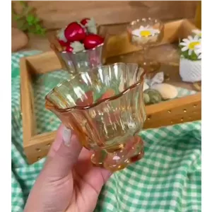 بستنی خوری یا دسر خوری یا سالاد یا میوه خوری شامپاین و ساده وارداتی 6عددی 
