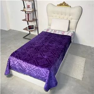 پتو ضخیم ابریشمی یک نفره دو رو برند bonito (خال خالیبنفش)