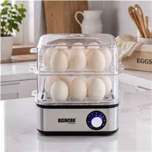 تخم مرغ پز بیسمارک آلمان مدل BM-4467 ظرفیت 8 عدد، توان 600 وات، دو طبقه( جمعا 16 عدد)
