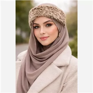هدبند روسی موهر پشمی کش دار فری سایز
