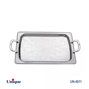 سینی استیل یک میل یونیک Unique بدون پایه کوچک کد UN-4011 (پس کرایه)