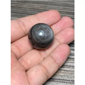 گوی سنگ ابسیدین نقره ای کد 7933